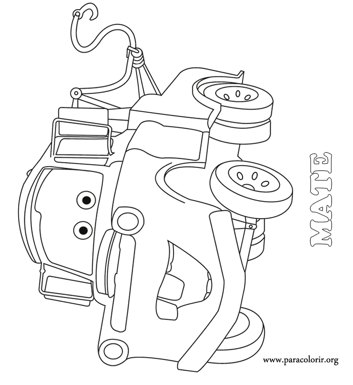Plansa de colorat cu Cars pixar 128 33